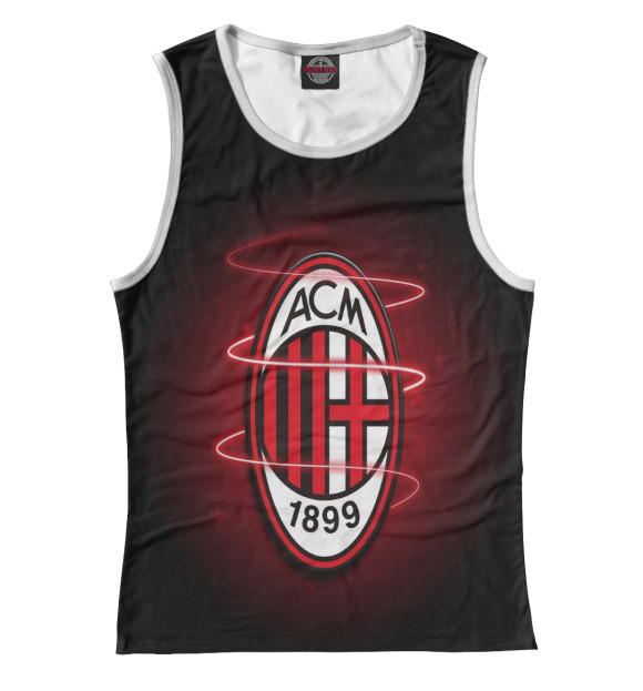 Майка для девочки с изображением AC Milan Logo цвета Белый