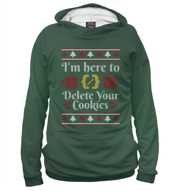 Женское худи с изображением Programmer Ugly Sweater цвета Белый