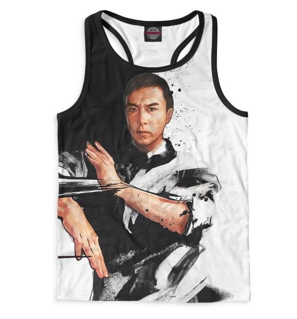 Мужская майка-борцовка с изображением Шаолинь цвета Белый