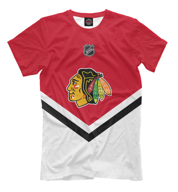 Мужская футболка с изображением Chicago Blackhawks цвета Темно-розовый