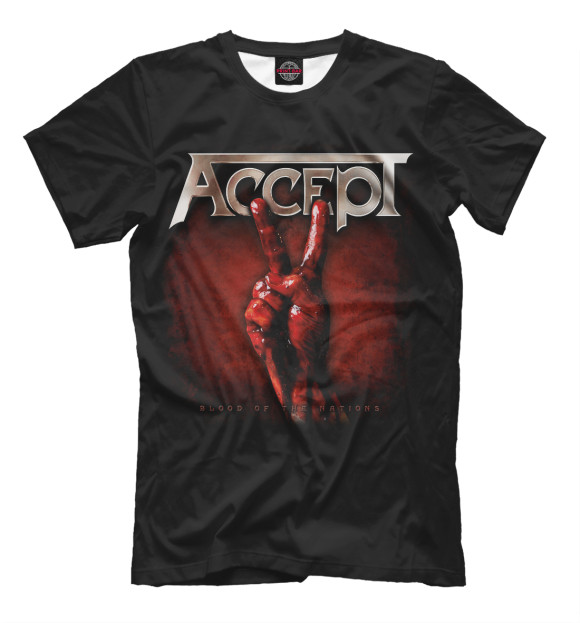 Мужская футболка с изображением Accept цвета Черный