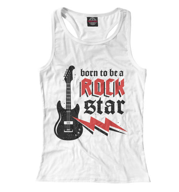 Женская майка-борцовка с изображением Rock Star цвета Белый