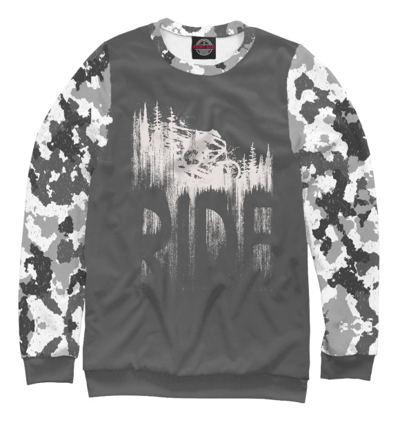 Свитшот для девочек с изображением Ride White Camo цвета Белый