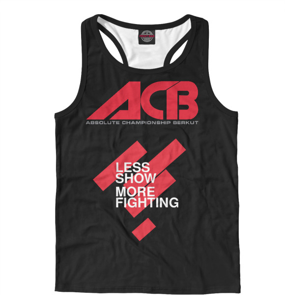 Мужская майка-борцовка с изображением ACB цвета Белый