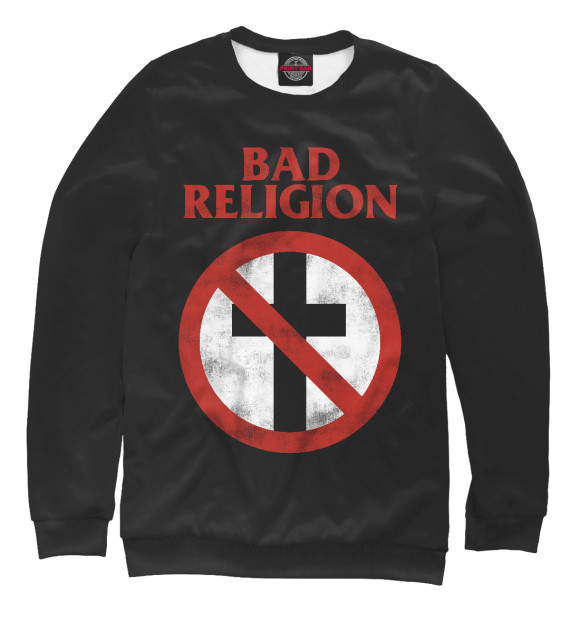 Мужской свитшот с изображением Bad Religion цвета Белый