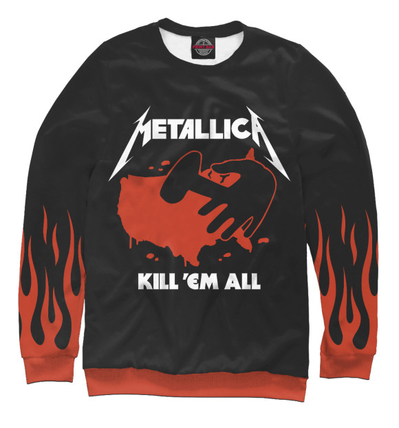 Мужской свитшот с изображением Kill Em All цвета Белый