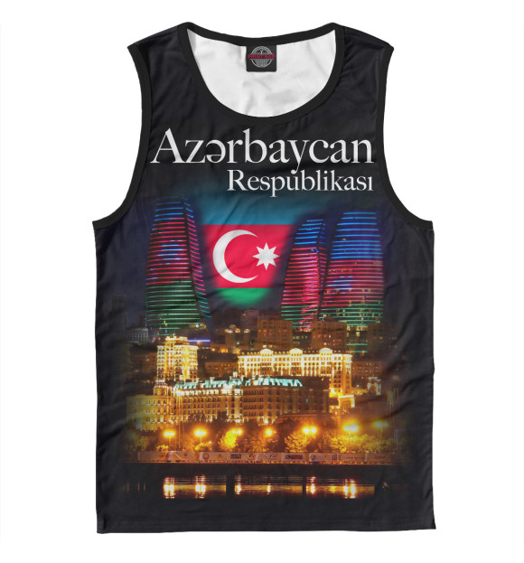Майка для мальчика с изображением Азербайджанская Республика цвета Белый
