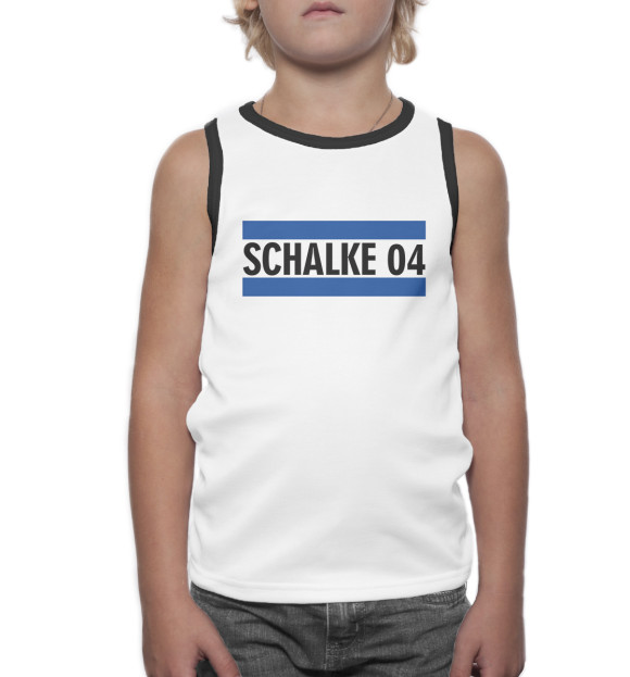 Майка для мальчика с изображением Schalke 04 цвета Белый