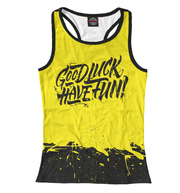 Женская майка-борцовка с изображением GLHF цвета Белый