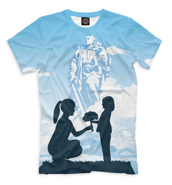 Футболка для мальчиков с изображением 9 мая цвета Молочно-белый