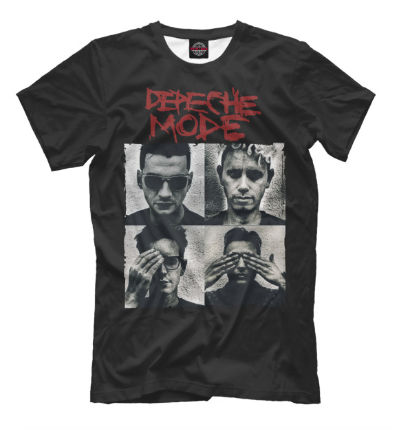 Футболка для мальчиков с изображением Depeche Mode цвета Черный