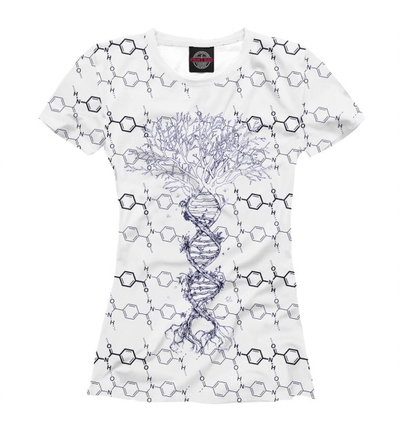 Женская футболка с изображением DNA цвета Белый