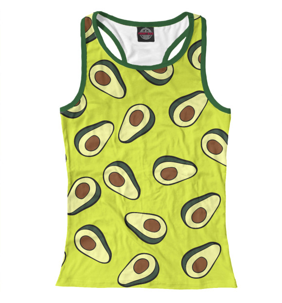 Женская майка-борцовка с изображением Авокадо цвета Белый