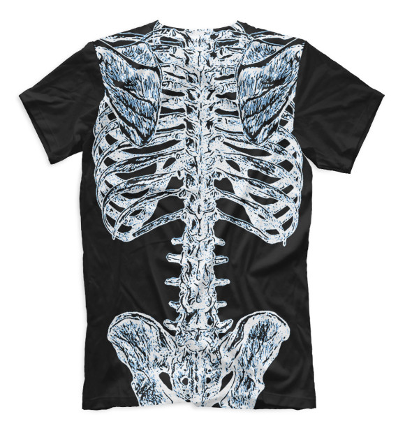 Мужская футболка с изображением Скелет цвета Белый