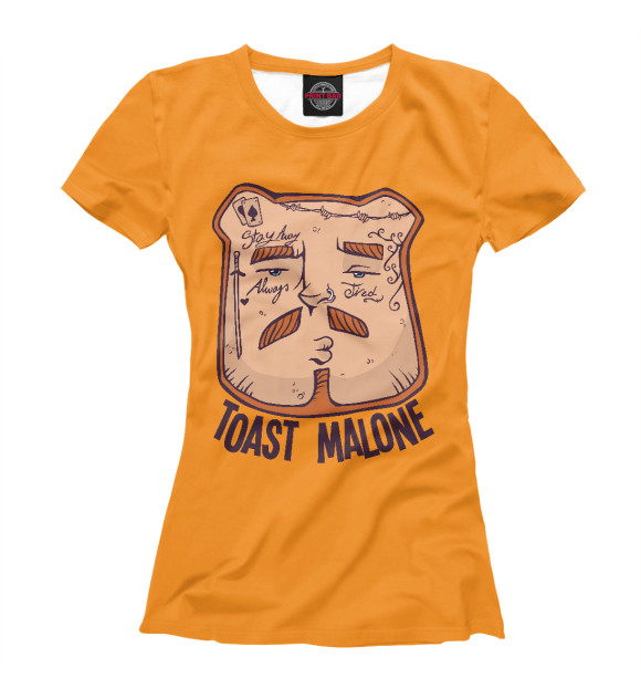 Женская футболка с изображением Toast Malone цвета Белый