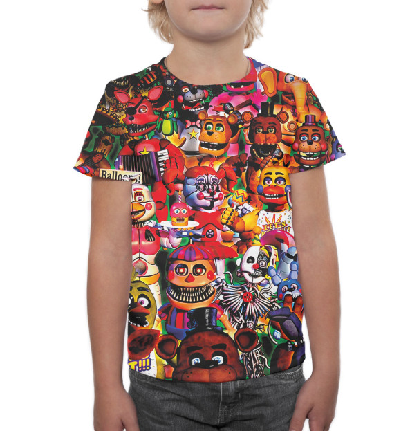 Футболка для мальчиков с изображением fnaf цвета Белый