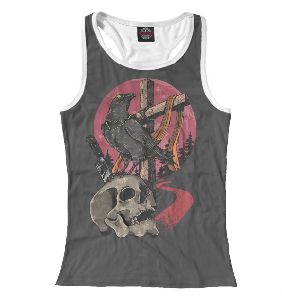 Женская майка-борцовка с изображением Halloween цвета Белый