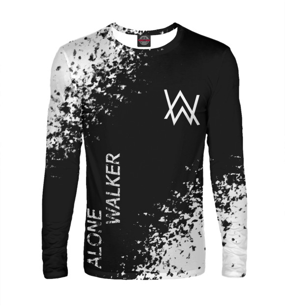 Мужской лонгслив с изображением Alan Walker цвета Белый
