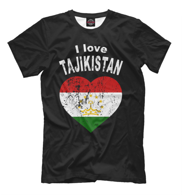 Мужская футболка с изображением Tajikistan цвета Белый