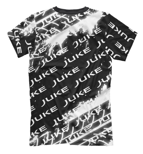 Мужская футболка с изображением Nissan Juke | Следы Шин (Паттерн) цвета Белый