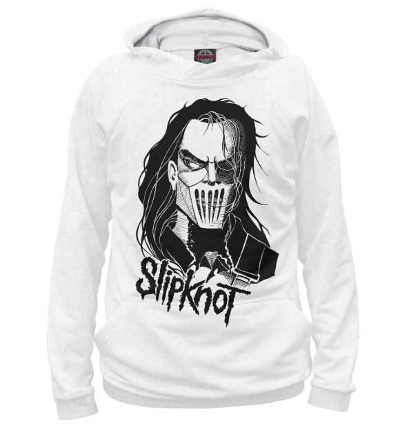 Мужское худи с изображением Slipknot цвета Белый