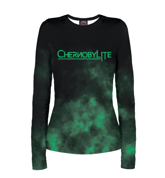 Женский лонгслив с притом Chernobylite цвета Белый Женский лонгслив с изображением Chernobylite цвета Белый