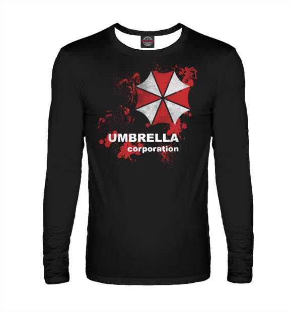 Мужской лонгслив с изображением Umbrella цвета Белый