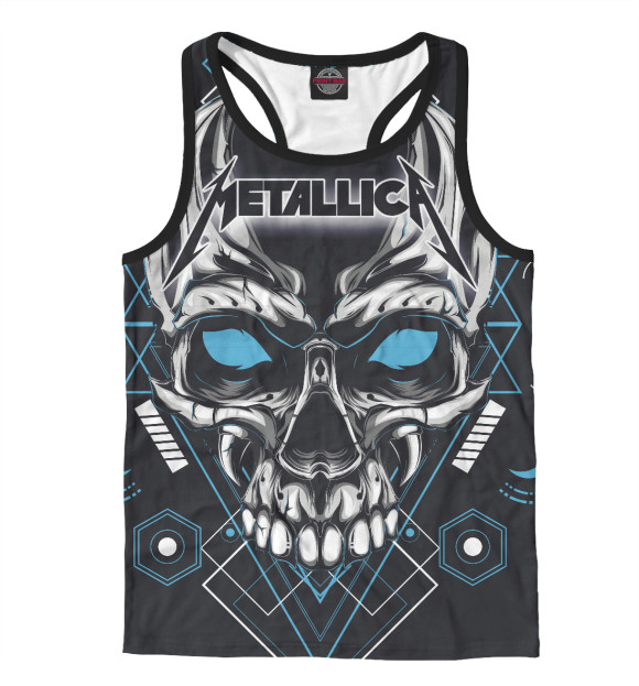 Мужская майка-борцовка с изображением Metallica цвета Белый