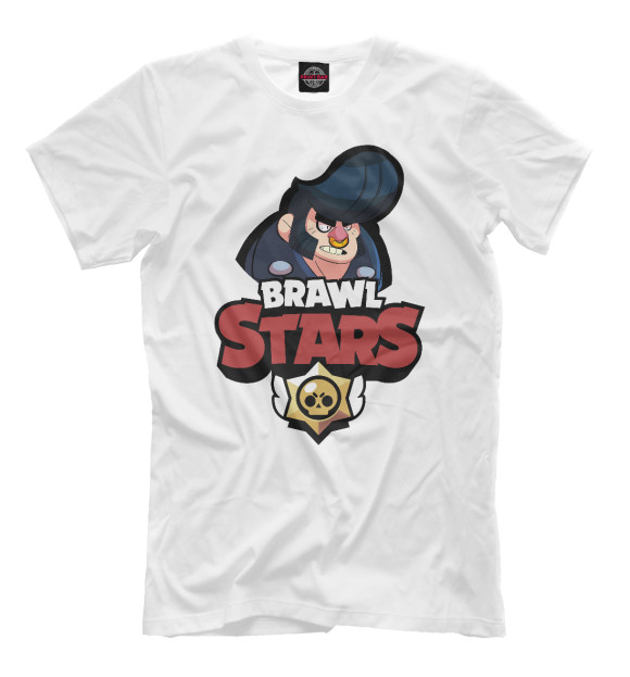 Мужская футболка с изображением Brawl Stars Bull цвета Белый