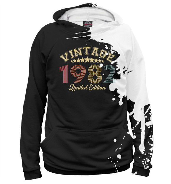 Женское худи с изображением Vintage 1982 цвета Белый