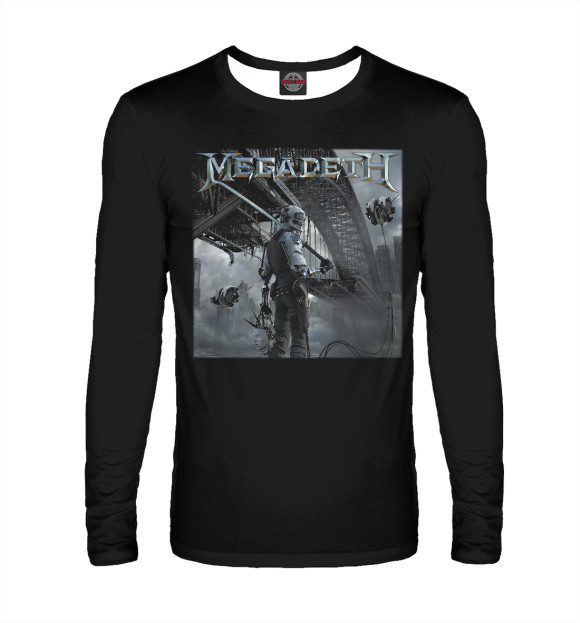 Мужской лонгслив с изображением Megadeth цвета Белый