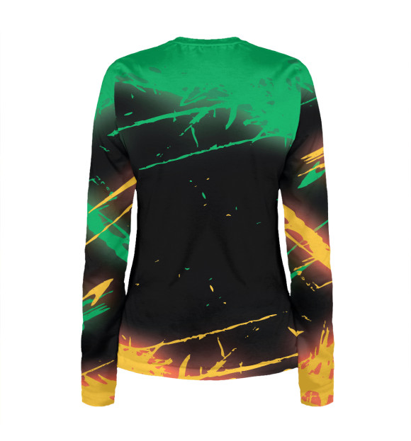 Женский лонгслив с притом BRAWL STARS LEON цвета Белый Женский лонгслив с изображением BRAWL STARS LEON цвета Белый