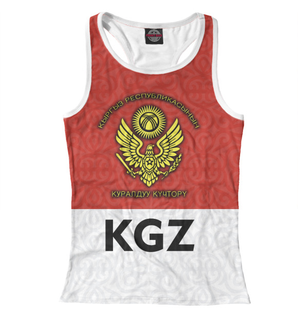 Женская майка-борцовка с изображением Кыргыз цвета Белый