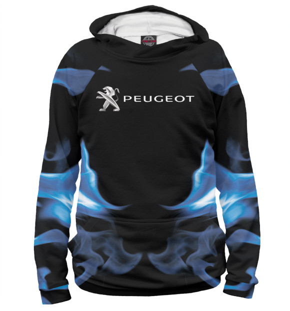 Мужское худи с изображением Peugeot цвета Белый