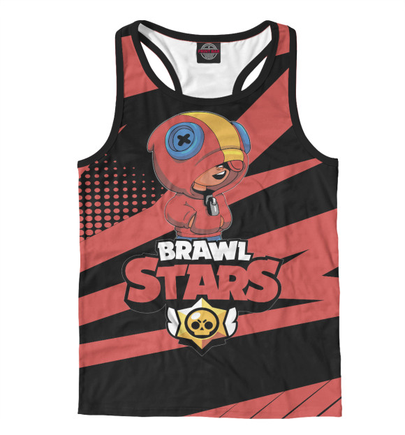 Мужская майка-борцовка с изображением Brawl Stars цвета Белый