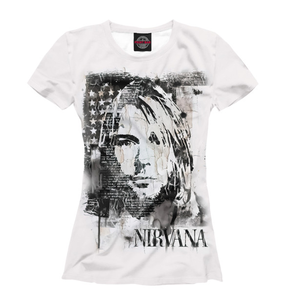 Женская футболка с изображением Nirvana цвета Белый