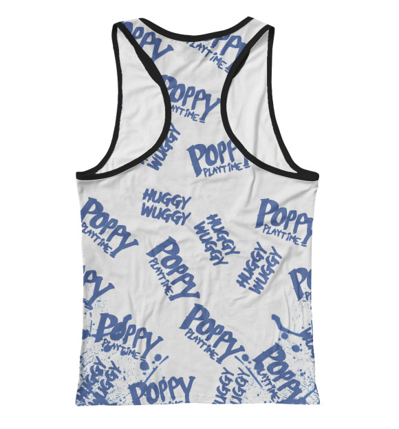 Женская майка-борцовка с притом Poppy Playtime цвета Белый Женская майка-борцовка с изображением Poppy Playtime цвета Белый