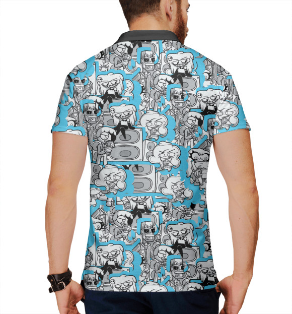 Мужское поло с изображением Friday Night Funkin allpic цвета Белый