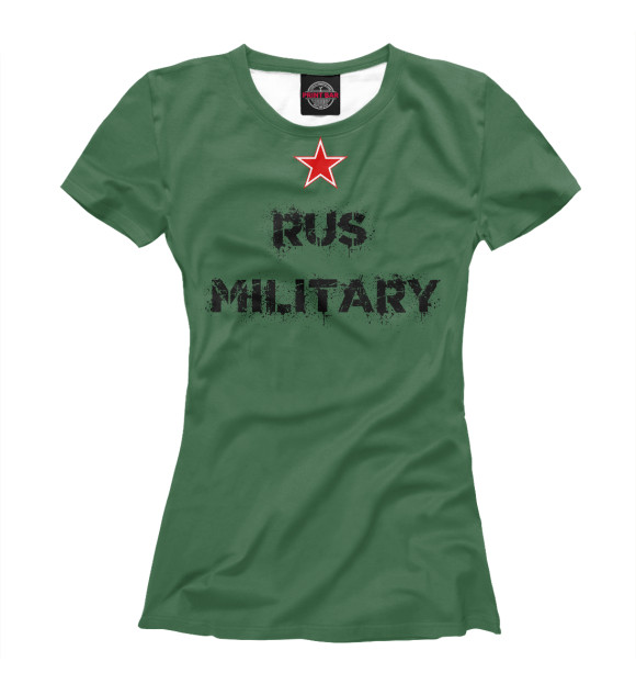 Футболка для девочек с изображением Rus Militari цвета Белый