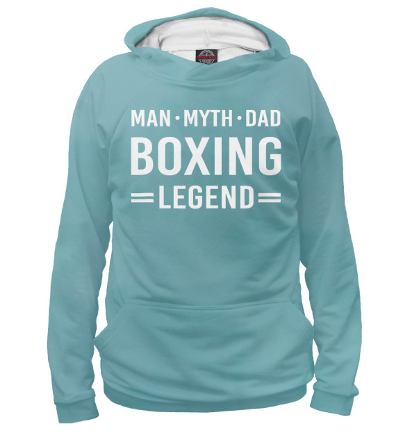 Женское худи с изображением Man Myth Legend Dad Boxing цвета Белый