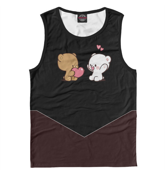 Майка для мальчика с притом Milk and mocha bear цвета Белый Майка для мальчика с изображением Milk and mocha bear цвета Белый