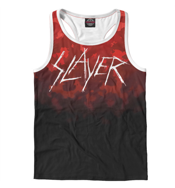 Мужская майка-борцовка с изображением Slayer цвета Белый