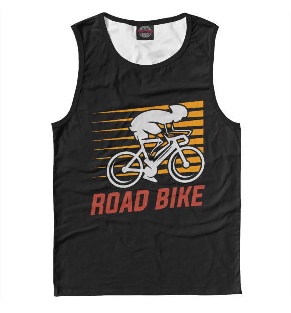 Мужская майка с изображением ROAD BIKE цвета Белый