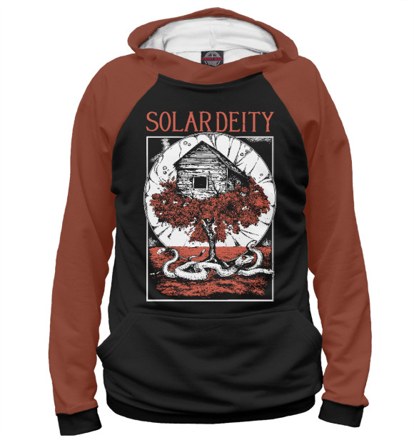 Женское худи с изображением Solar Deity цвета Белый