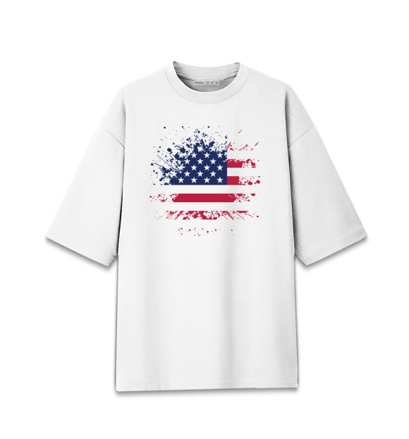 Женская футболка оверсайз с изображением USA цвета Белый