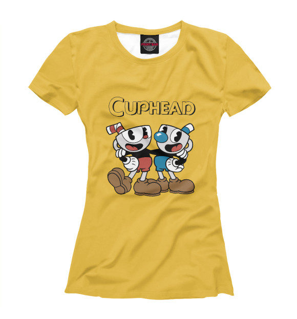 Женская футболка с изображением Cuphead цвета Белый