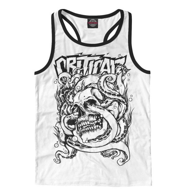 Мужская майка-борцовка с изображением Criticalz цвета Белый