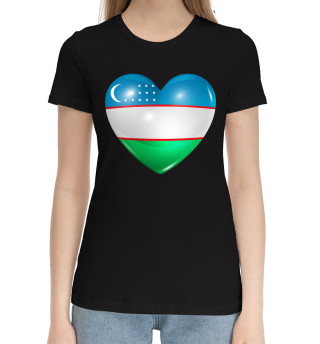 Хлопковая футболка для девочек Узбекистан