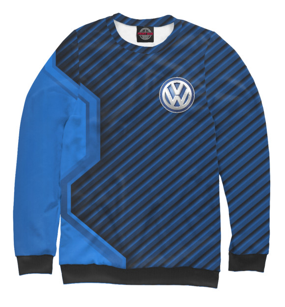Свитшот для мальчиков с изображением Volkswagen + Sport Line цвета Белый