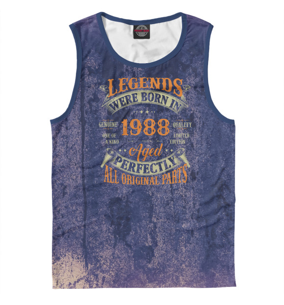 Майка для мальчика с изображением Legends Vintage 1988 цвета Белый